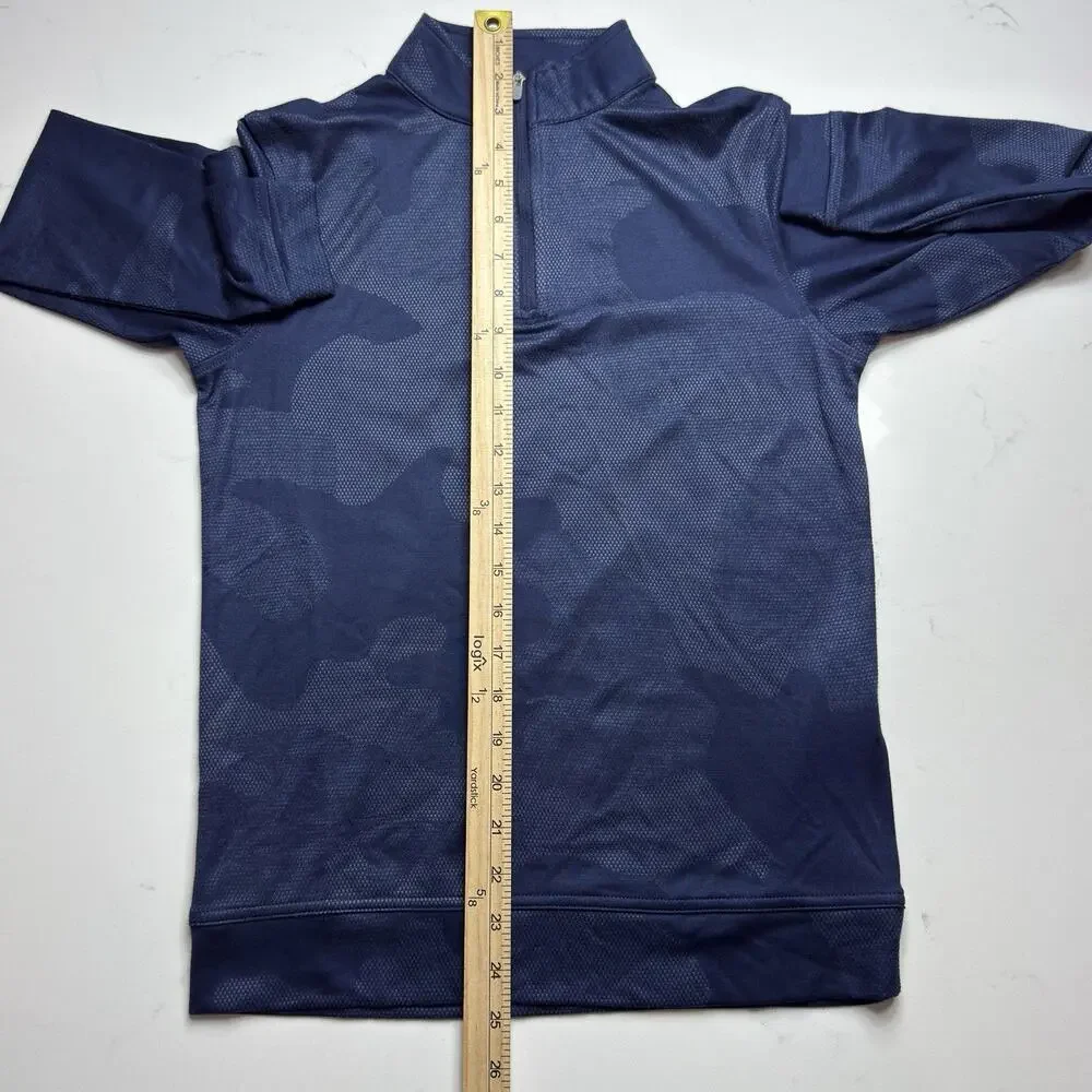 Peter Millar Pullover Boys Large Blue Camo Golf Performance Lightweight 1/4 Zip